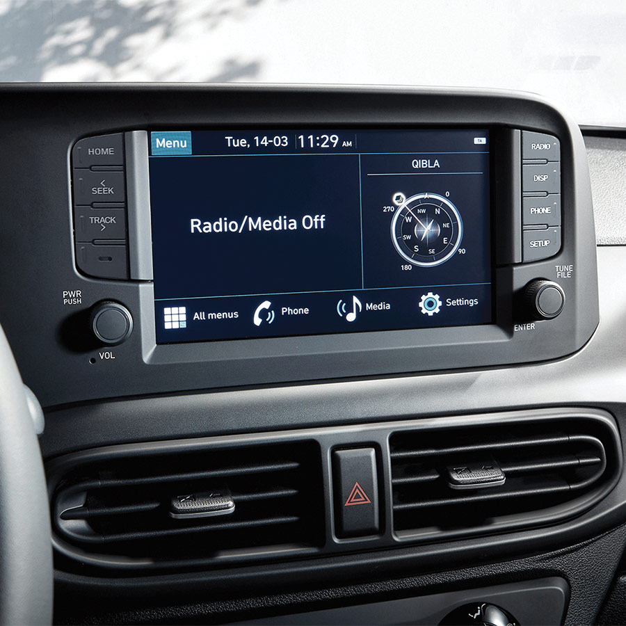 Pantalla táctil a color en Hyundai Grand i10 2026