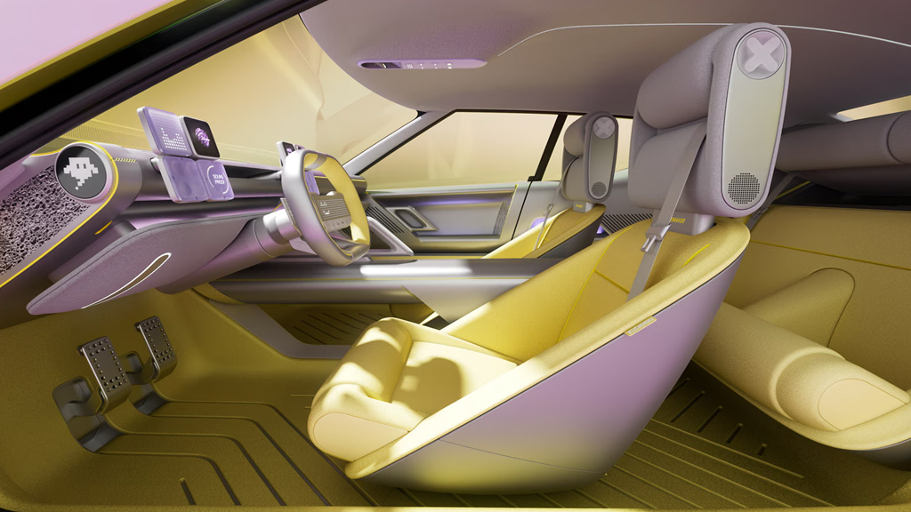 Interior minimalista del Concept THREE con tecnolog&iacute;a sostenible y paneles digitales de Hyundai Motor